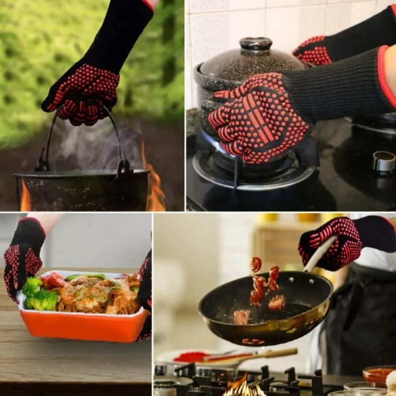 One Piece BBQ Gloves High Temperature Resistance