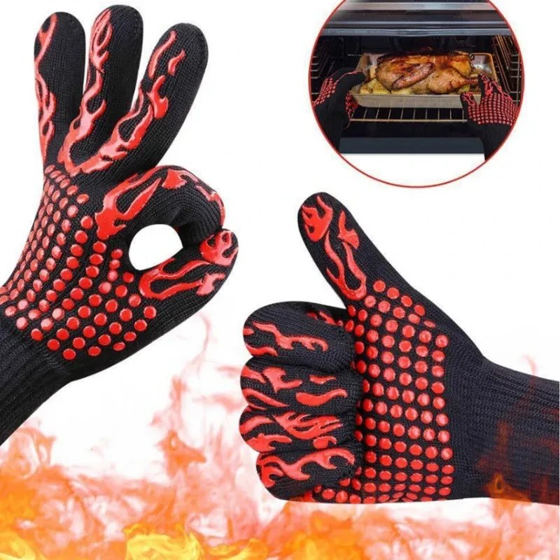 One Piece BBQ Gloves High Temperature Resistance