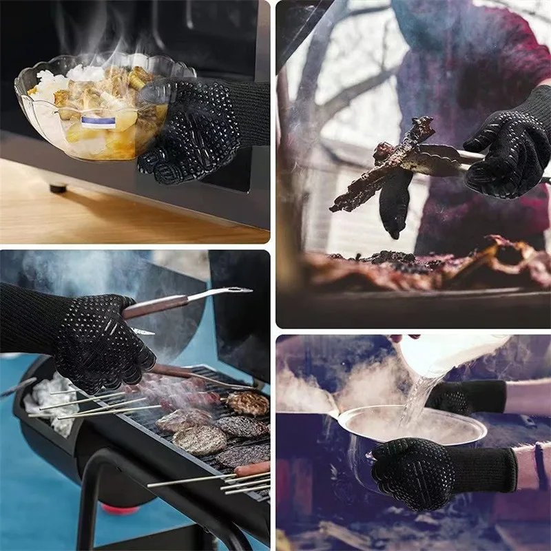 One Piece BBQ Gloves High Temperature Resistance