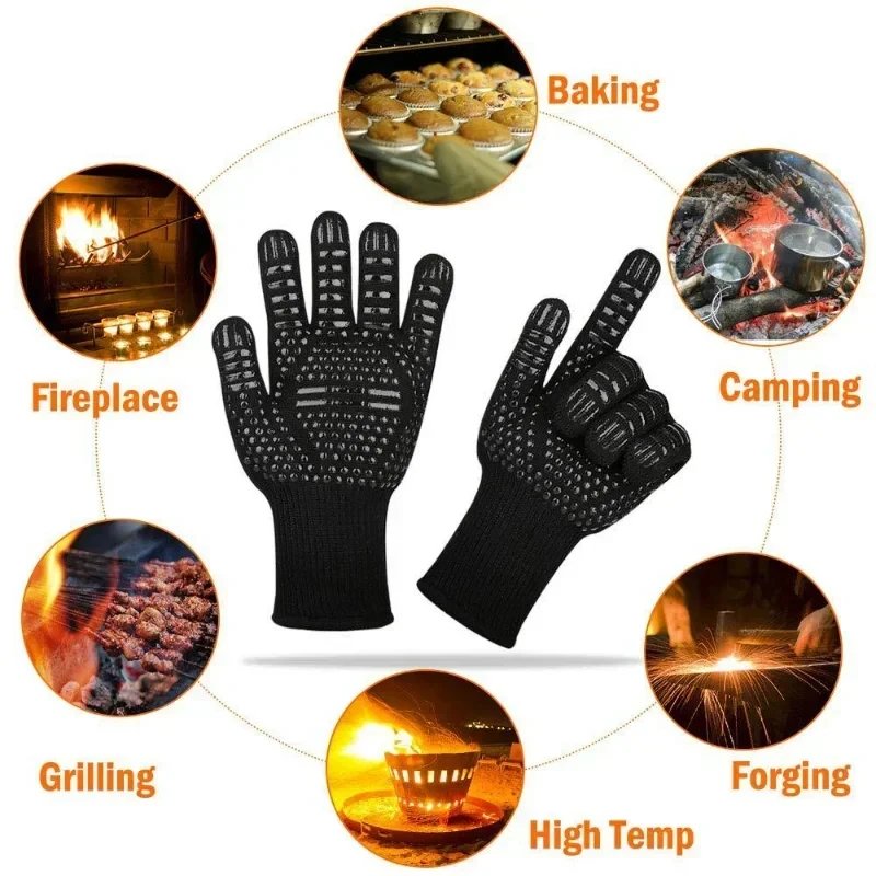One Piece BBQ Gloves High Temperature Resistance