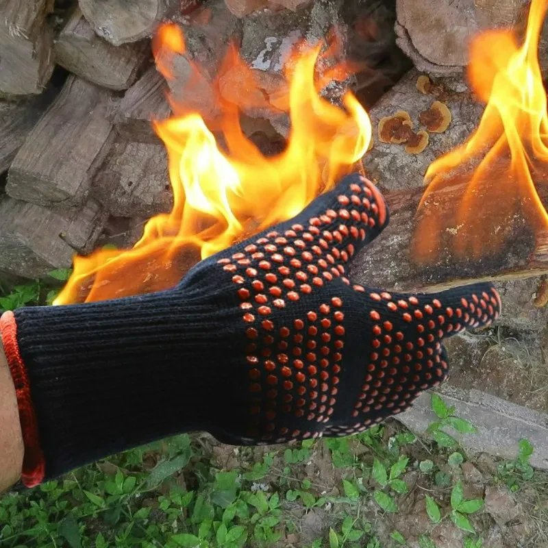 One Piece BBQ Gloves High Temperature Resistance