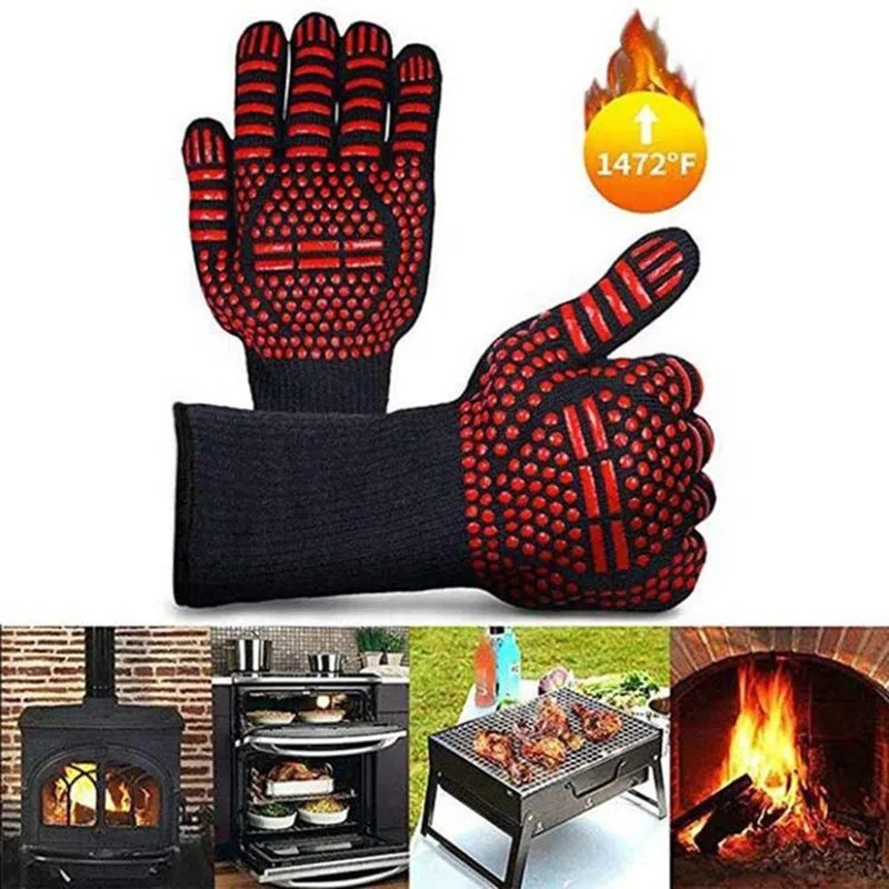 One Piece BBQ Gloves High Temperature Resistance
