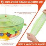 6Pcs Food Grade Silicone Preservation Cover Reusable Airtight Food Universal Dish Stretch Round Lids For Kitchen Accessories - Image 4