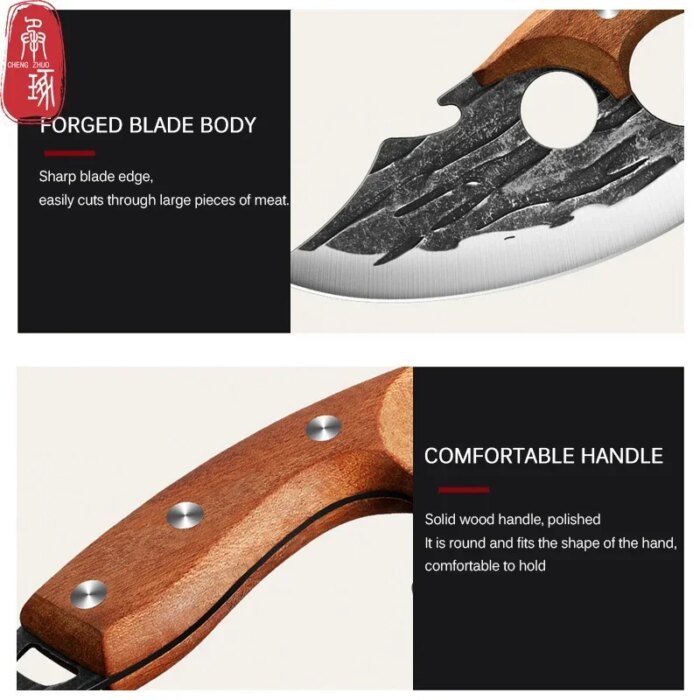 Multifunctional Kitchen Knife Stainless Steel Forged Knife Meat Cleaver Boning Knife with Bottle Opener Portable Pocket Knife - Image 5