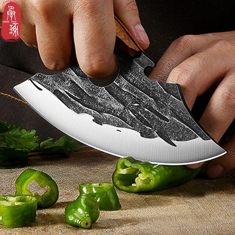 Multifunctional Kitchen Knife Stainless Steel Forged Knife Meat Cleaver Boning Knife with Bottle Opener Portable Pocket Knife