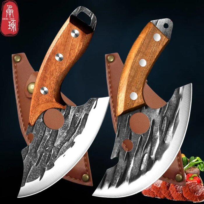 Multifunctional Kitchen Knife Stainless Steel Forged Knife Meat Cleaver Boning Knife with Bottle Opener Portable Pocket Knife - Image 1