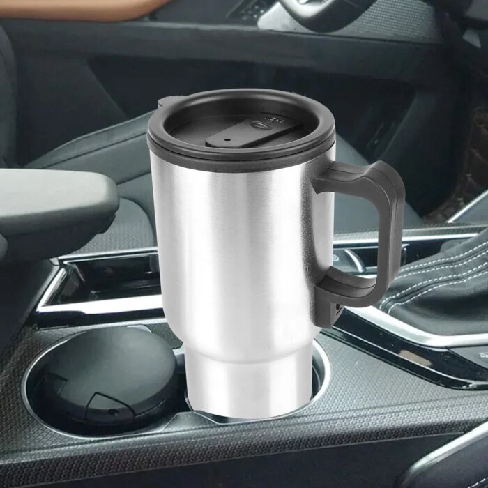 Electric Heating Car Kettle Water Coffee Milk Thermal Mug Camping Travel Kettle Stainless Steel Vehicle Heating Cup - Image 2
