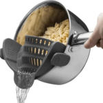 Adjustable Silicone Clip-On Strainer for Pots, Pans, and Bowls - Handheld Drainer for Noodles, Pasta