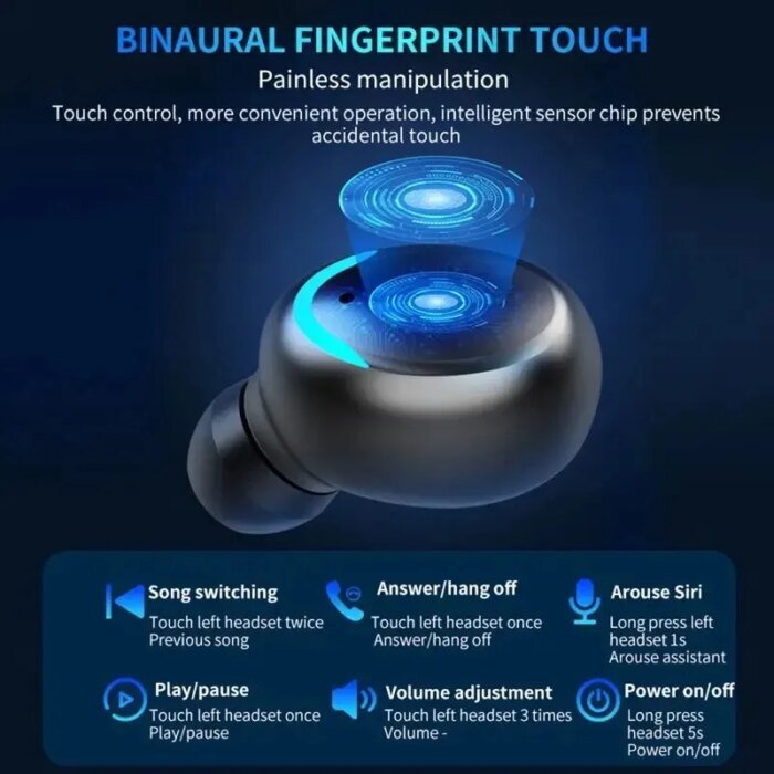 Wireless Bluetooth Headphones Tws Waterproof Earbuds Earphones Digital Display Heaset Large Capacity Charging Case - Image 4