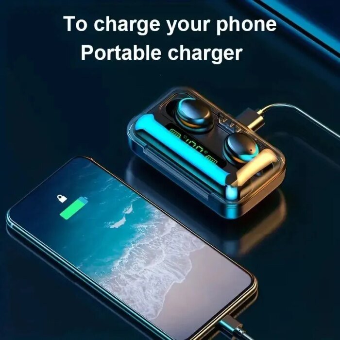 Wireless Bluetooth Headphones Tws Waterproof Earbuds Earphones Digital Display Heaset Large Capacity Charging Case - Image 3