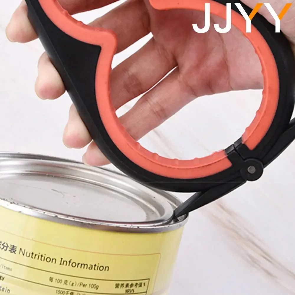 JJYY Can Opener Multifunctional Four In One Beverage Bottle Opener Cap Twister Four Position Can Opener Anti Slip Cap Twister