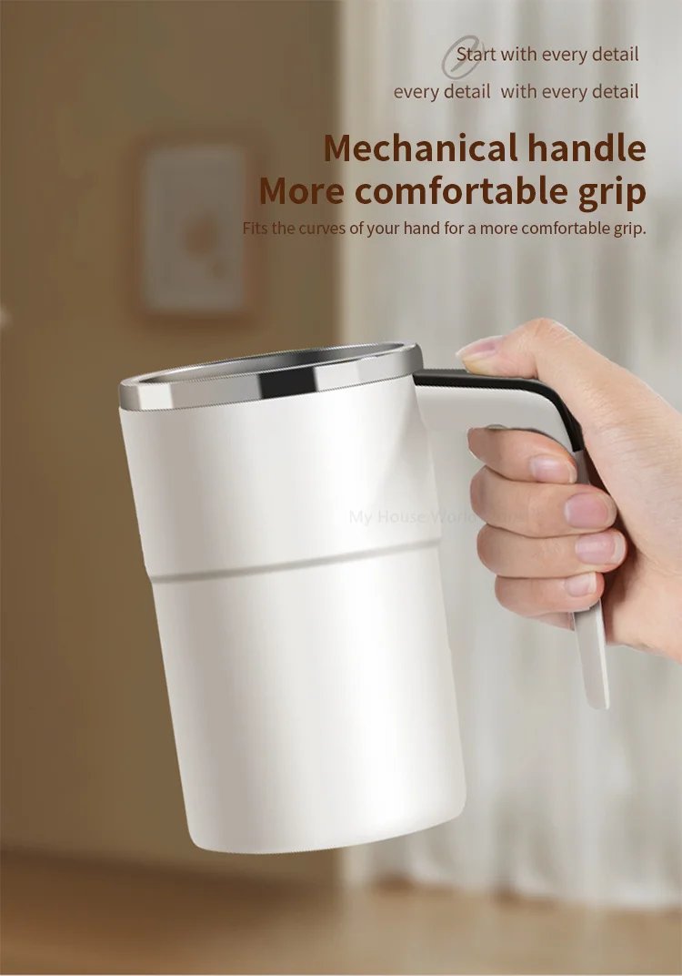 Automatic Stirring Cup Rechargeable Portable Coffee Electric Stirring Stainless Steel Mixer Rotating Magnetic Self Stirring Mugs