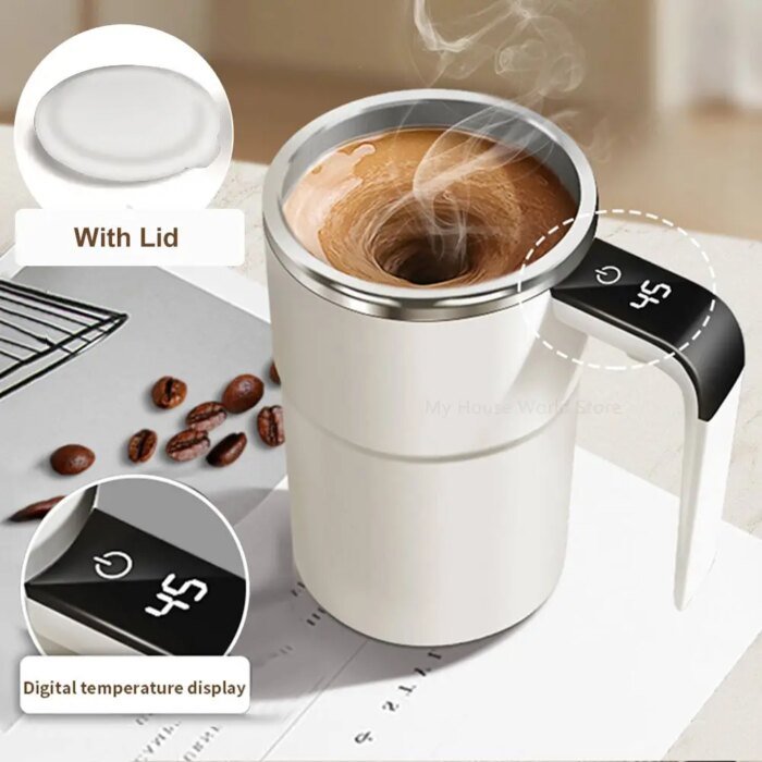 Automatic Stirring Cup Rechargeable Portable Coffee Electric Stirring Stainless Steel Mixer Rotating Magnetic Self Stirring Mugs - Image 6