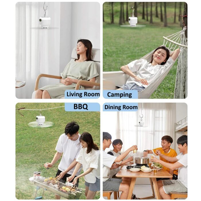 Ceiling Fan Portable Camping Tent Ceiling Canopy Fan 8000mah Rechargeable Wireless Fan Air Circulators with Remote Control Light - Image 5