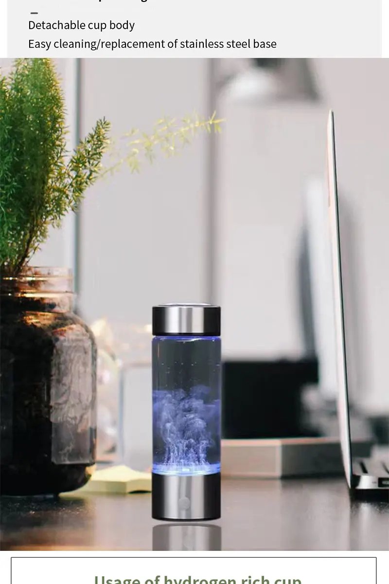 420ml Hydrogen-Rich Water Cup Electric Hydrogen Rich Water Generator Bottle Titanium Quality Filter Portable Antioxidant Lonizer
