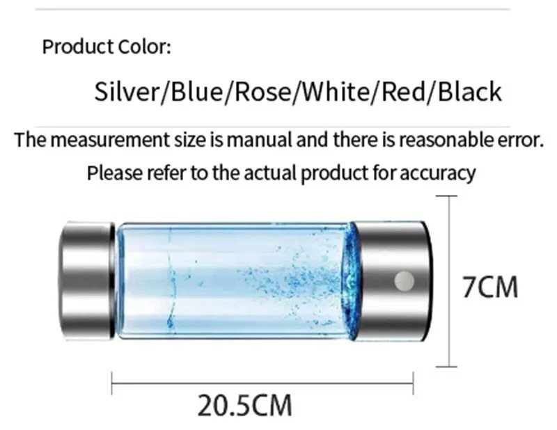 420ml Hydrogen-Rich Water Cup Electric Hydrogen Rich Water Generator Bottle Titanium Quality Filter Portable Antioxidant Lonizer