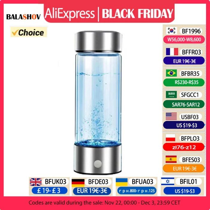 Hydrogen-Rich Water Cup Electric Hydrogen Rich Water Generator Bottle Titanium Quality Filter Portable Antioxidant Lonizer - Image 1