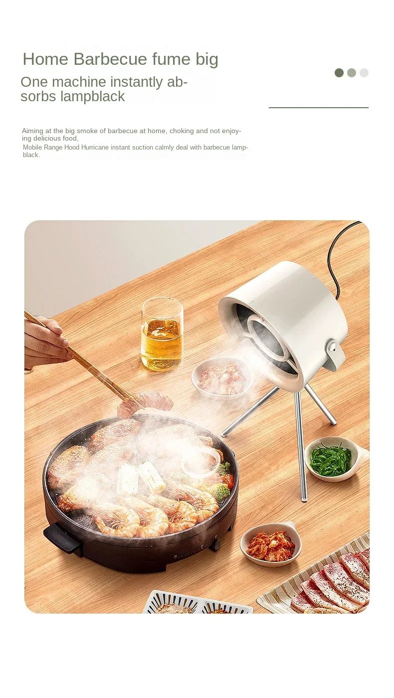 2024 New Portable Exhaust Fan Small Kitchen Hood Extractor Barbecue USB Supply Desktop Range Hoods Mini Suction Cooker Hood