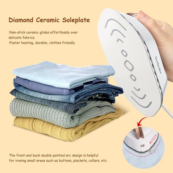 Handheld Mini Electric Dry Iron 120V/220V Dual-voltage 30S Heat Non-steam Garment Irons for Clothes Portable Lightweight Travel - Image 4