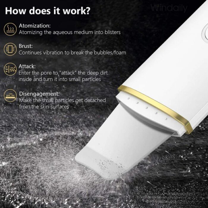 Ultrasonic Skin Care Spatula Vibration Blackhead Remover Cavitation Shovel Facial Exfoliation Skin Care Tools - Image 4
