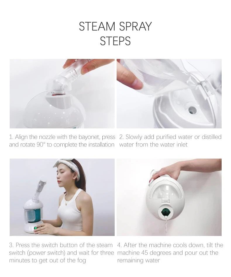 KSKIN Custom Hot Sale Face Mist Spray Portable Facial Steamer For Face Professional Ionic Facial Steamer