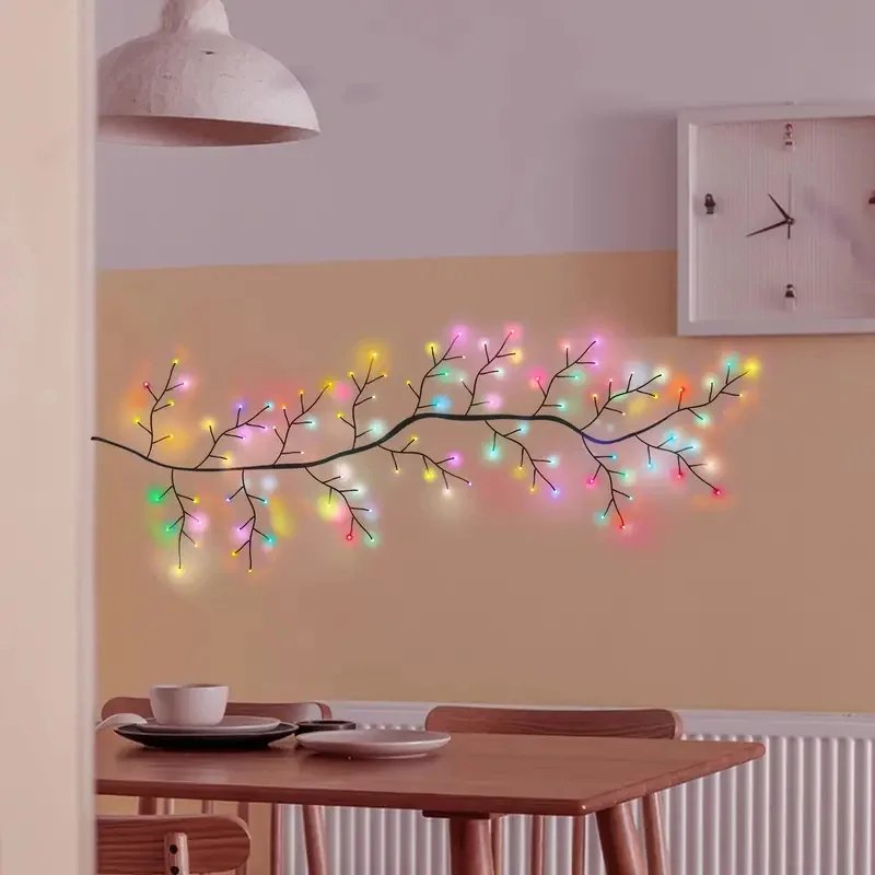 96LED Willow Vine String Lights USB DIY 8 Modes Lights Wall Vines with Lights Willow Branch Lights for Bedroom Christmas Decor