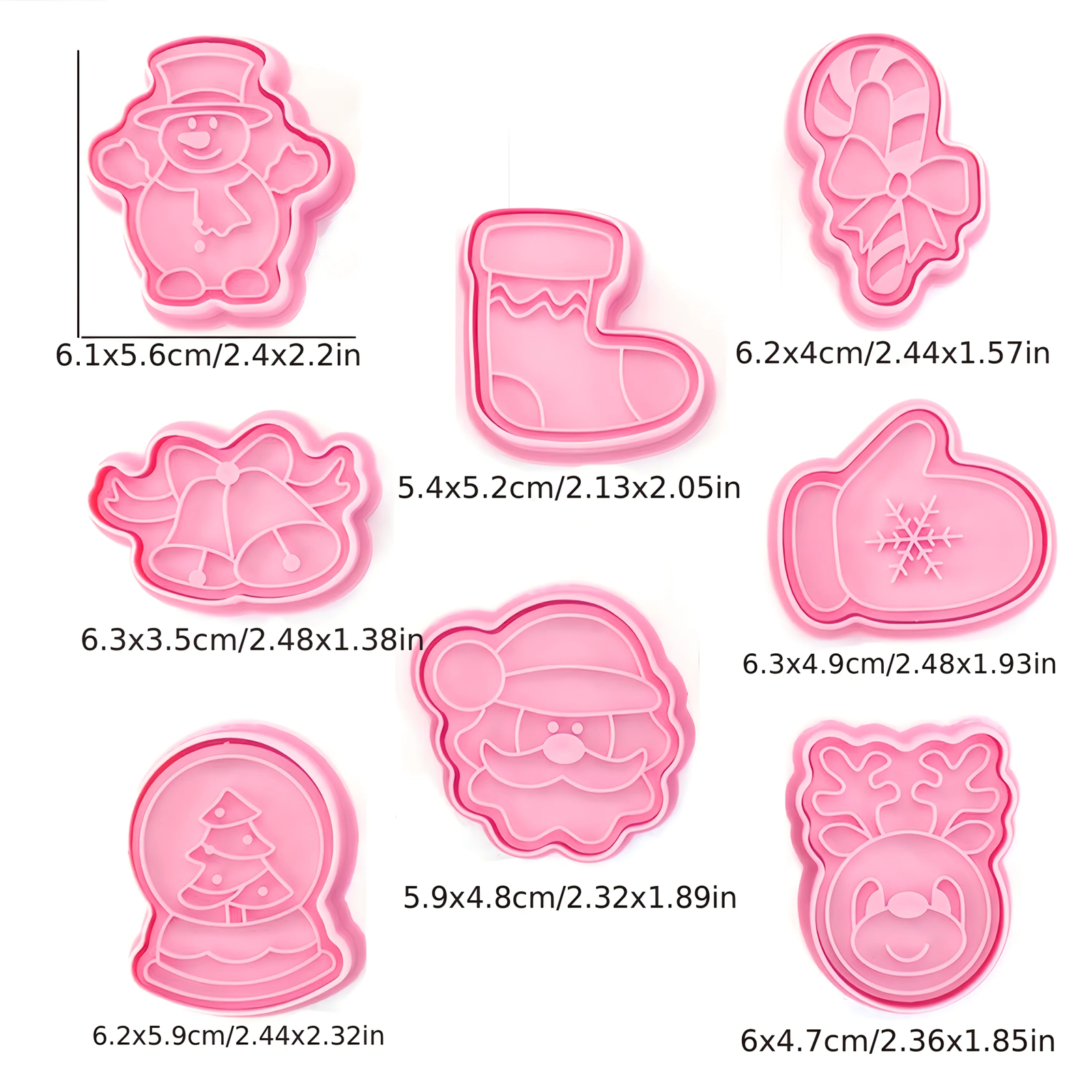 Cookies Cutter Christmas Dough Stamp Plastic 3D Cartoon Pressable Biscuit Mold Confectionery Baking Pastry Bakeware