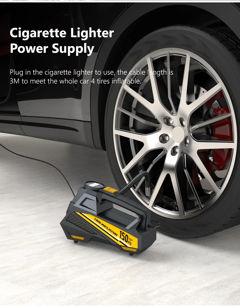 Corded Portable Car Air Pump Upgraded 12V 150PSI Electric Tire Inflator Pump Motorcycle Bike Ball LED Light Car Air Compressor Corded Portable Car Air Pump Upgraded 12V 150PSI Electric Tire Inflator Pump Motorcycle Bike Ball LED Light Car Air Compressor