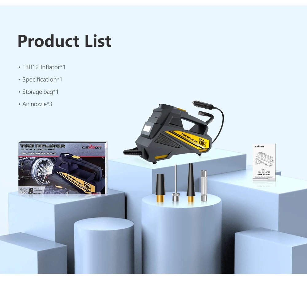 Corded Portable Car Air Pump Upgraded 12V 150PSI Electric Tire Inflator Pump Motorcycle Bike Ball LED Light Car Air Compressor Corded Portable Car Air Pump Upgraded 12V 150PSI Electric Tire Inflator Pump Motorcycle Bike Ball LED Light Car Air Compressor
