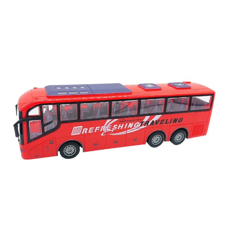 1/30 Rc Bus Electric Remote Control Car with Light Tour Bus School City Model 27Mhz Radio Controlled Machine Toys for Boys Kids