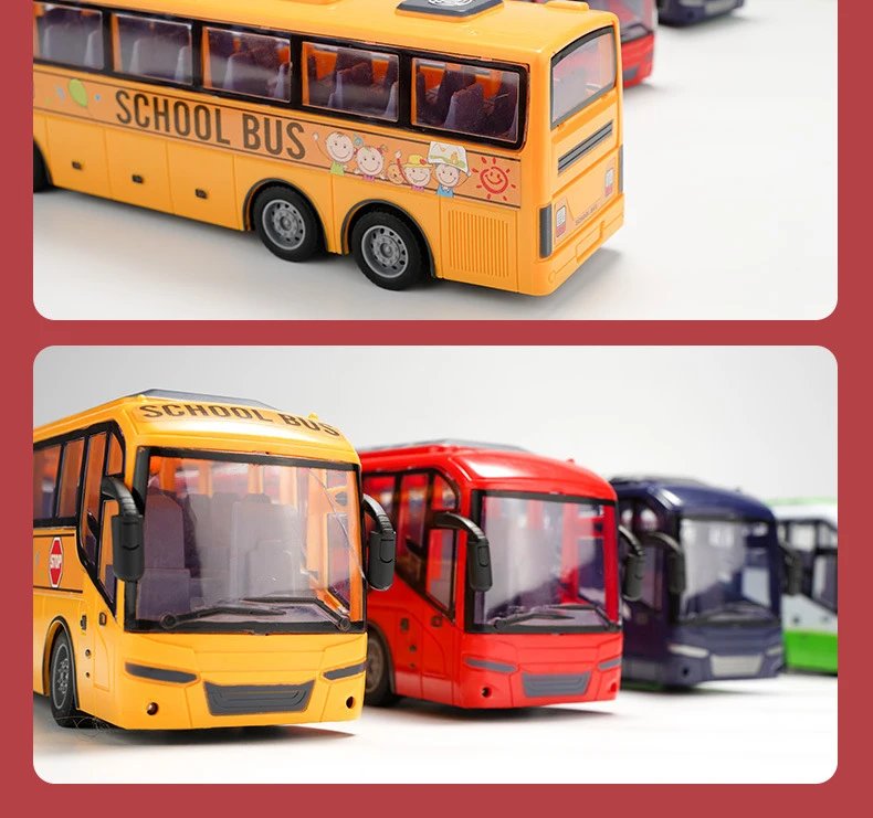 1/30 Rc Bus Electric Remote Control Car with Light Tour Bus School City Model 27Mhz Radio Controlled Machine Toys for Boys Kids