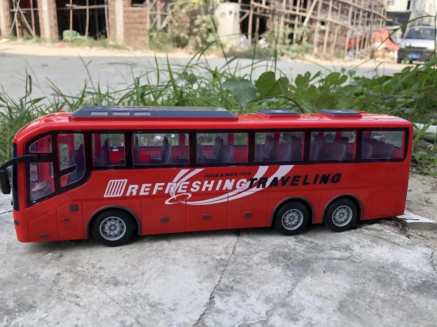 1/30 Rc Bus Electric Remote Control Car with Light Tour Bus School City Model 27Mhz Radio Controlled Machine Toys for Boys Kids