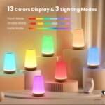Table Lamp Bedside Lamp For Bedroom 13 Color Changing Touch Night Light RGB Remote Dimmable USB Rechargeable Portable Room Light - Image 2