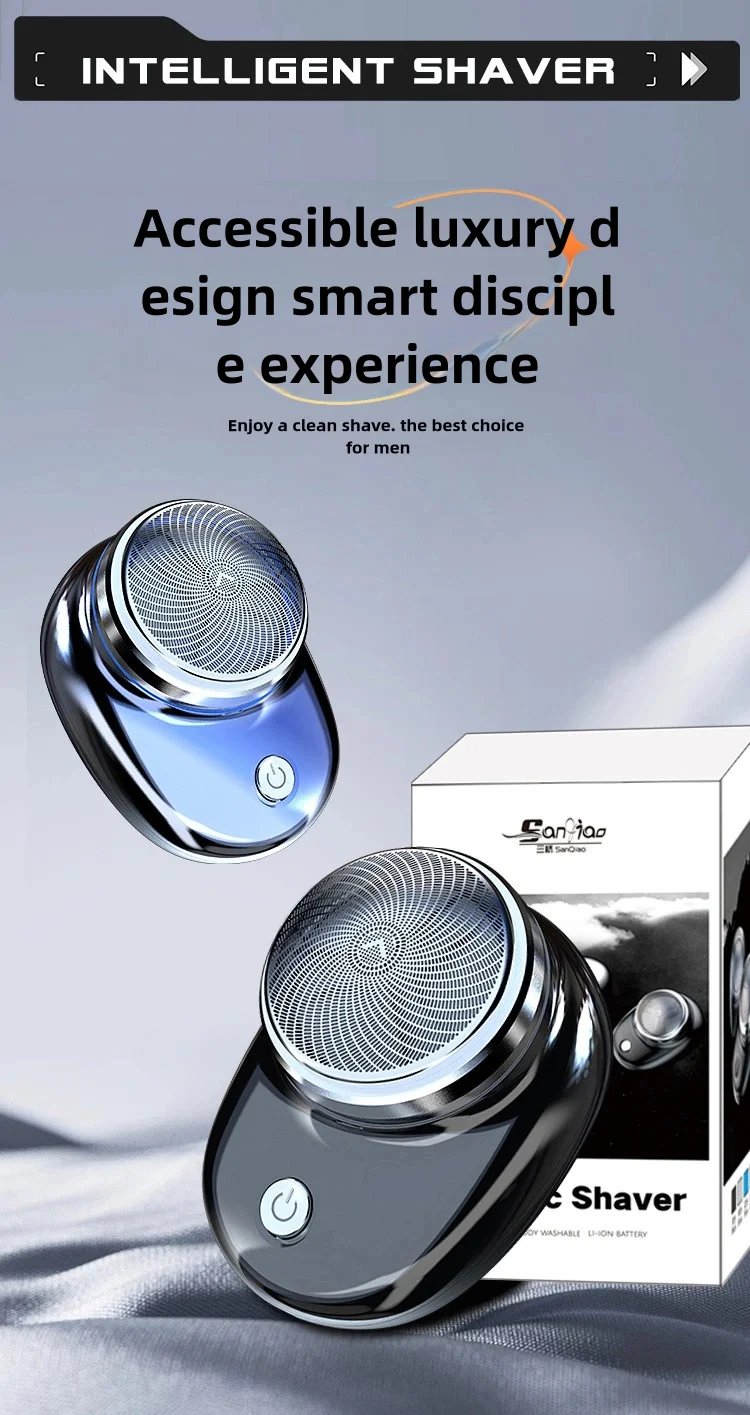 Rechargeable mini pocket travel electric shave, portable wireless separate shave, face beard and body hair trimmer