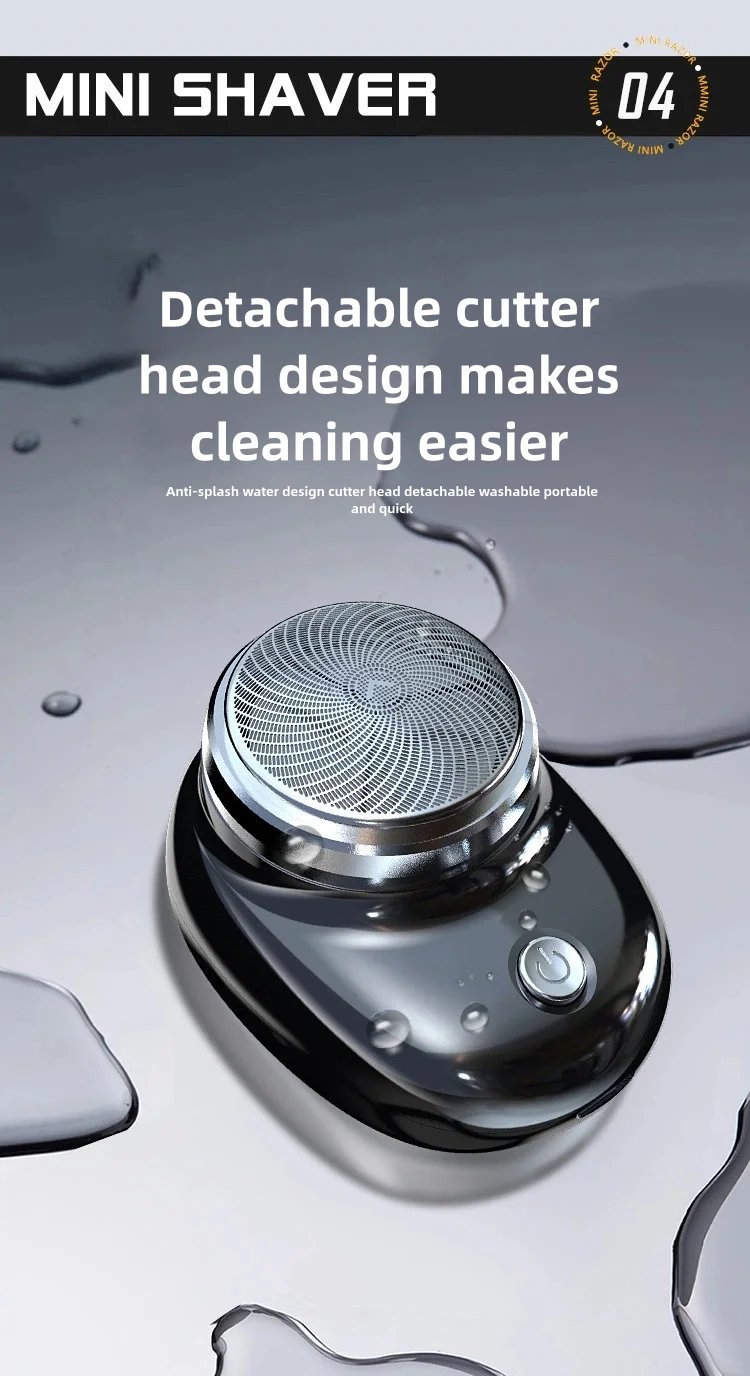 Rechargeable mini pocket travel electric shave, portable wireless separate shave, face beard and body hair trimmer