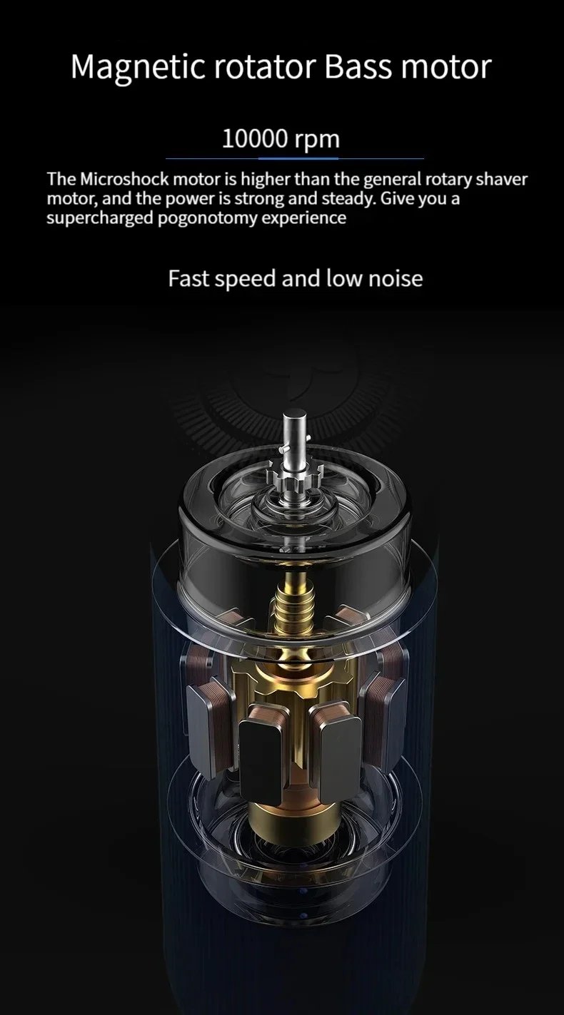 Low Frequency High-Speed Fast Mini Portable Charging Beard Electric Shaver Can be Removed in One Step Suitable for Men and Women
