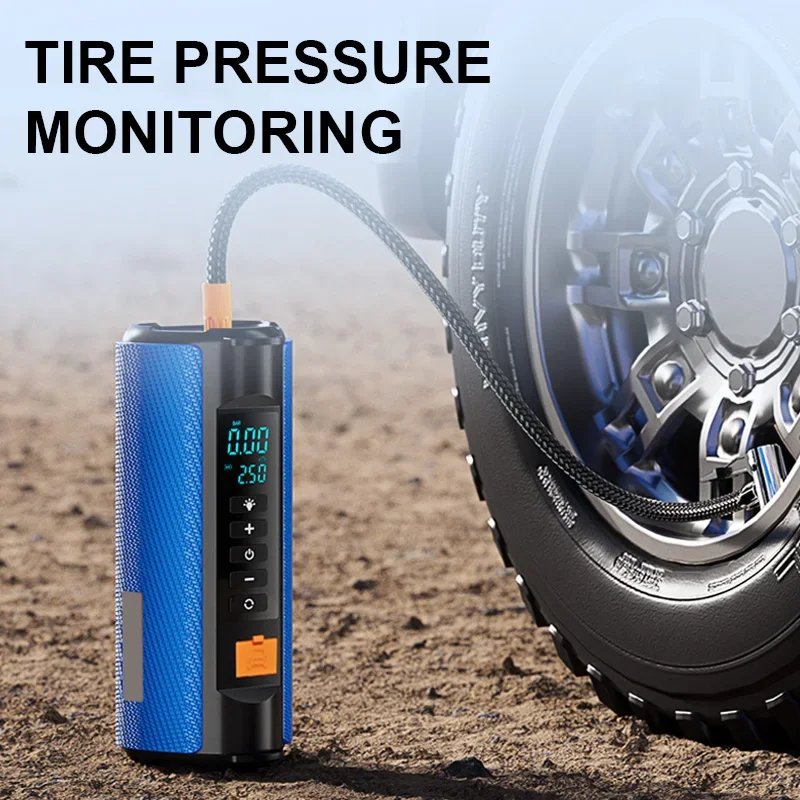 Wireless Car Jump Starter Air Pump Air Compressor Power Bank 4 in 1 10KmAh Car Battery Starter Starting Auto Tyre Inflator