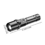 High Power XHP100 Led Flashlight Rechargeable Retractable Flashlight Digital Zoom Usb Hand Light For Camping,Outdoor And Emerge - Image 6