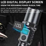 High Power XHP100 Led Flashlight Rechargeable Retractable Flashlight Digital Zoom Usb Hand Light For Camping,Outdoor And Emerge - Image 4