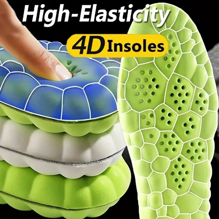 4D Orthopedic Sport Insoles Super Soft Breathable High-elasticity Shock Absorption Running Shoe Pad Anti-pain Deodorant Cushion - Image 1