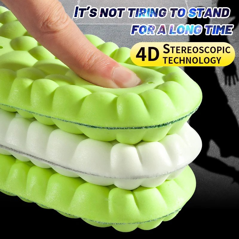 4D Orthopedic Sport Insoles Super Soft Breathable High-elasticity Shock Absorption Running Shoe Pad Anti-pain Deodorant Cushion 4D Orthopedic Sport Insoles Super Soft Breathable High-elasticity Shock Absorption Running Shoe Pad Anti-pain Deodorant Cushion