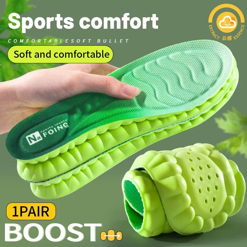 4D Orthopedic Sport Insoles Super Soft Breathable High-elasticity Shock Absorption Running Shoe Pad Anti-pain Deodorant Cushion 4D Orthopedic Sport Insoles Super Soft Breathable High-elasticity Shock Absorption Running Shoe Pad Anti-pain Deodorant Cushion