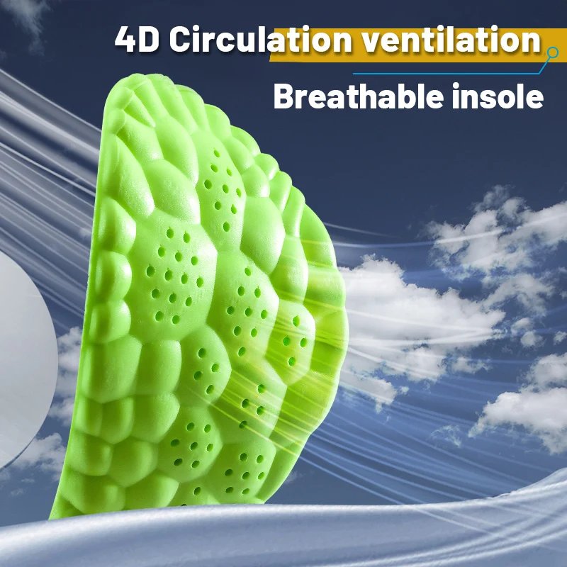 4D Orthopedic Sport Insoles Super Soft Breathable High-elasticity Shock Absorption Running Shoe Pad Anti-pain Deodorant Cushion 4D Orthopedic Sport Insoles Super Soft Breathable High-elasticity Shock Absorption Running Shoe Pad Anti-pain Deodorant Cushion