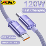 NEW 120W USBA  To Type C To USBC Cable For iPhone 15 series PD Fast Charging USB C Data Cord For Xiaomi OPPO Samsung