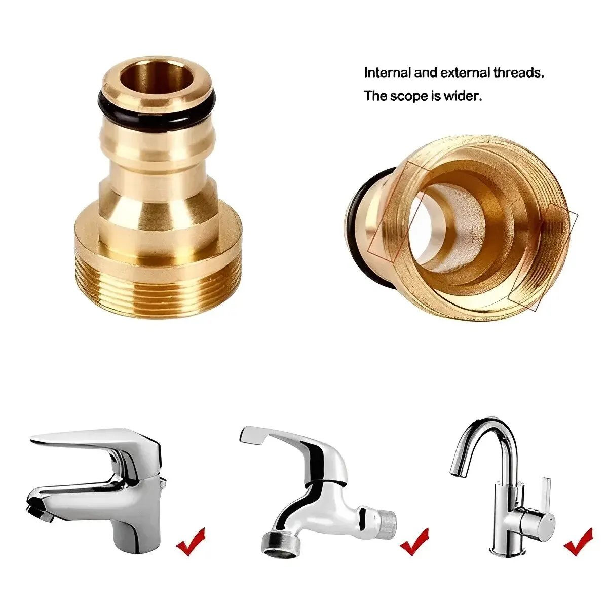 1/2/5PCS Universal Tap Kitchen Adapters Brass Faucet Watering Garden Tools Tap Connector Mixer Hose Adaptor Basin Fitting