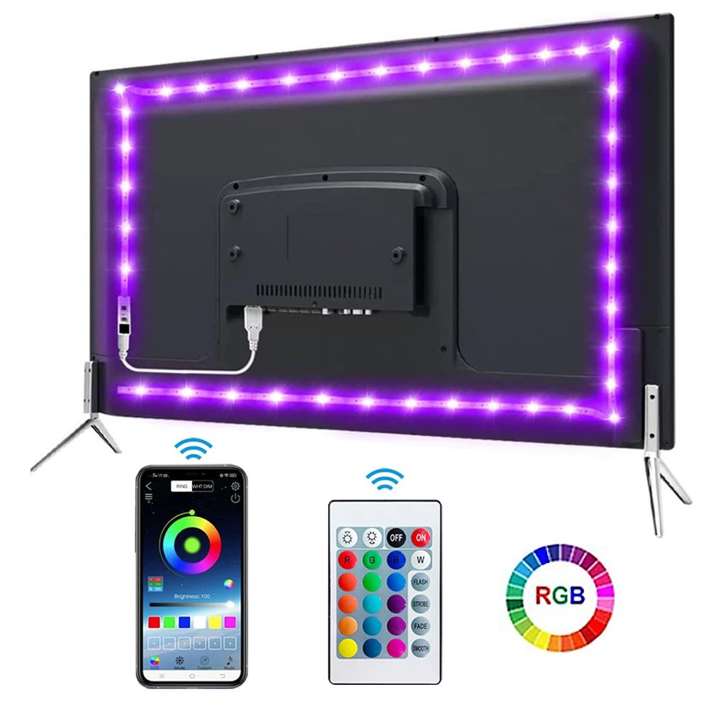 Led Strip Lights Bluetooth Control RGB LED Lights for TV USB 5V Led Tape for TV Backlight Room Party Decoration Led Strip Lights Bluetooth Control RGB LED Lights for TV USB 5V Led Tape for TV Backlight Room Party Decoration