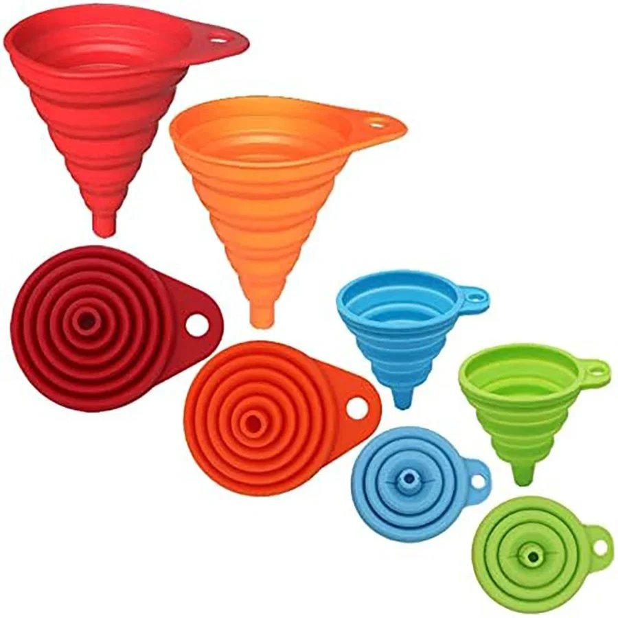 Car Engine Funnel Universal Silicone Liquid Funnel Washer Fluid Change Foldable Portable Auto Engine Oil Petrol Change Funnels