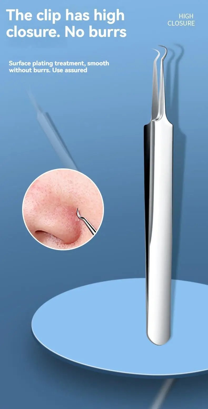 11Pcs Ingrown Hair Tweezers Acne Blackhead Removal Needles Black Dots Cleaner Pore Cleaner Deep Cleansing Face Skin Care Tools