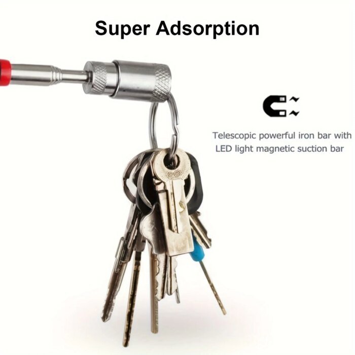 Portable Magnetic Pick Up Tool Extendable Telescopic LED Torch Magnet Rod For Repairing Shop - Image 4