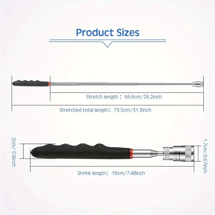 Portable Magnetic Pick Up Tool Extendable Telescopic LED Torch Magnet Rod For Repairing Shop - Image 6
